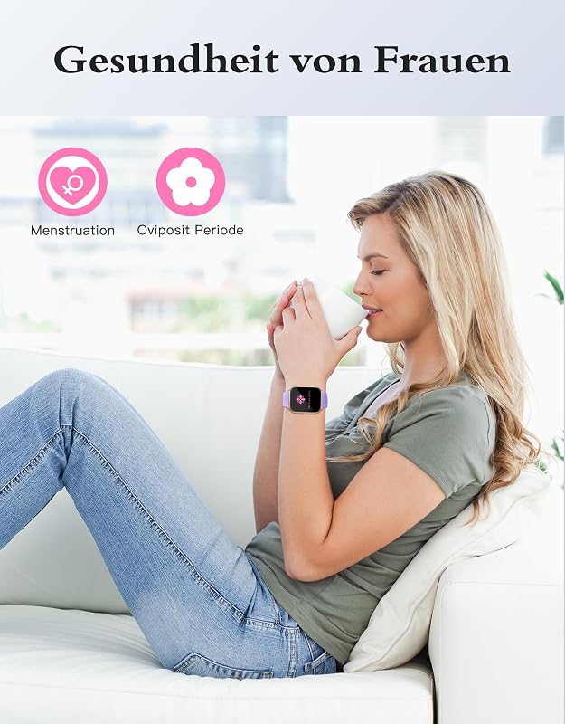 Ceas inteligent unisex RUIMEN cu funcție de apelare, ecran HD de 1,85 inchi, puls, SpO2, monitorizare somn, pedometru, peste 110 moduri sport, compatibil Android și iOS, 2 curele incluse
