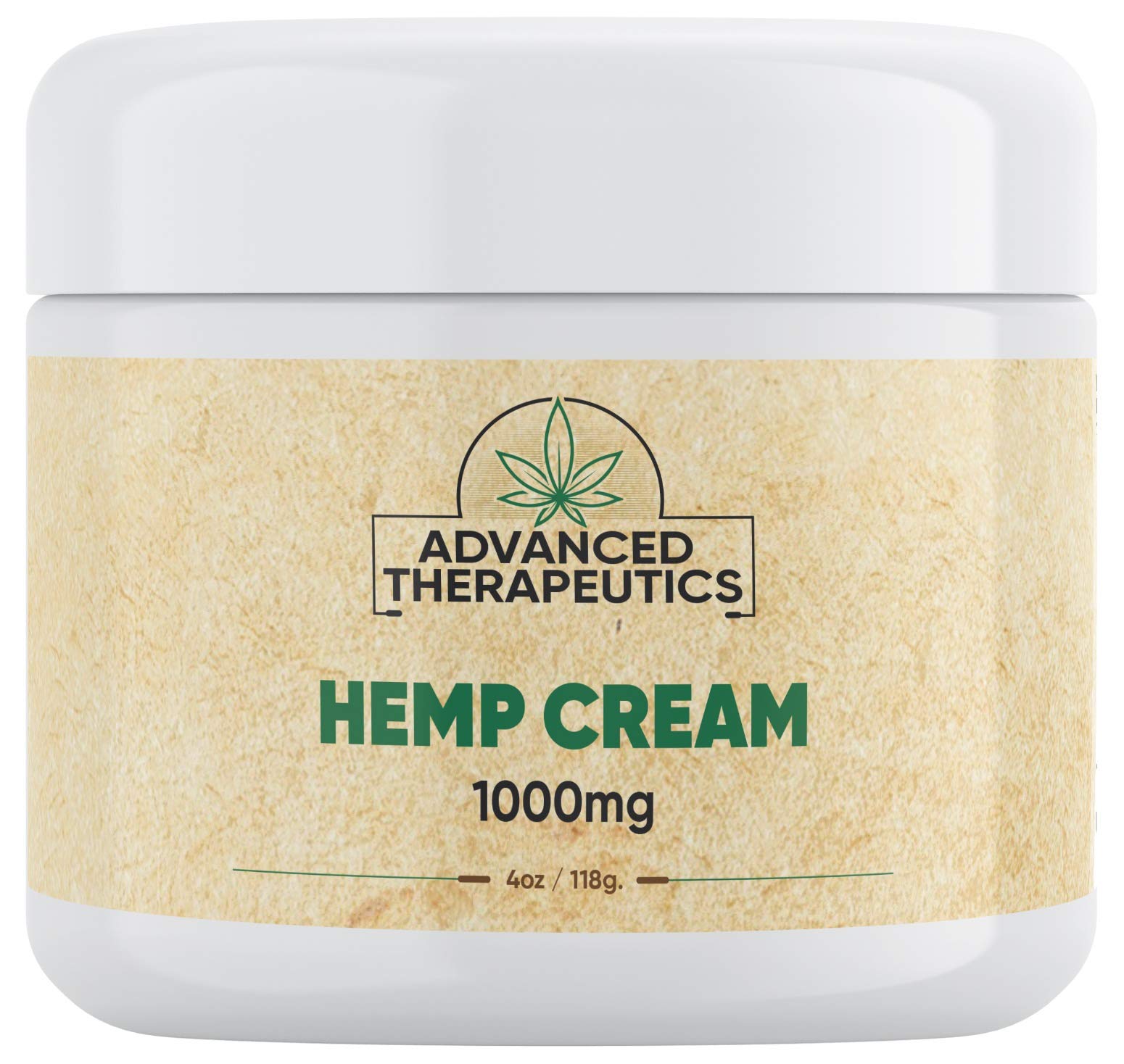 Advanced Therapeutics Hemp Cream 1000Mg 4 Ounce Muscle and Joint Rub with Hemp and Arnica for Stiff Muscles, Knees, Neck and Lower Back. Lower Discomfort 24 Hour Duration