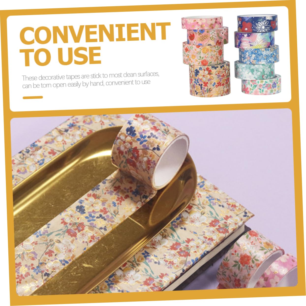 HOMSFOU 4 Sätze Blumenmuster Washi Tape Selbstklebende Dekorationsbänder Für Diy Scrapbooking Und Bastelprojekte Für Kreative Und Kunstwerke 9 Rollen * 4