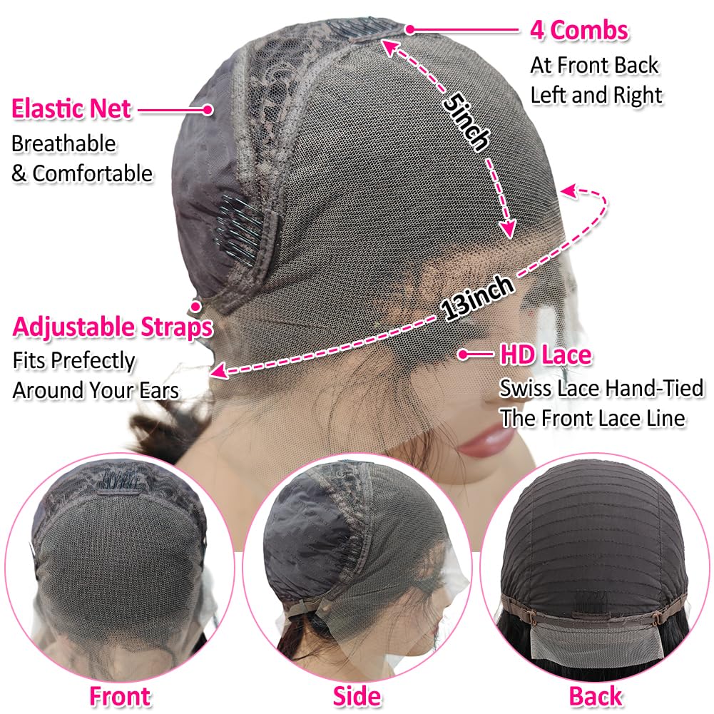 Subella HD Lace Front Wigs Human Hair Pre Plucked Straight 220% Density 13x5 HD Lace Frontal Wig With Baby Hair 12A Transparent Human Lace Wigs For Black Women (26inch) - Image 6