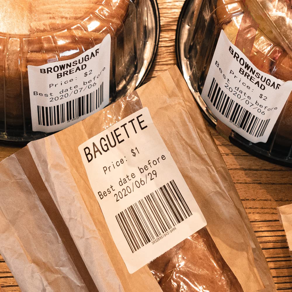 6 Rotoli di Etichette per Stampante Phomemo M120/M110, Confezione da 6, 50 x 80 mm, Etichette Autoadesive Termiche Dirette M110/M120/M220/M200,Codice a Barre, Indirizzi, Abbigliamento