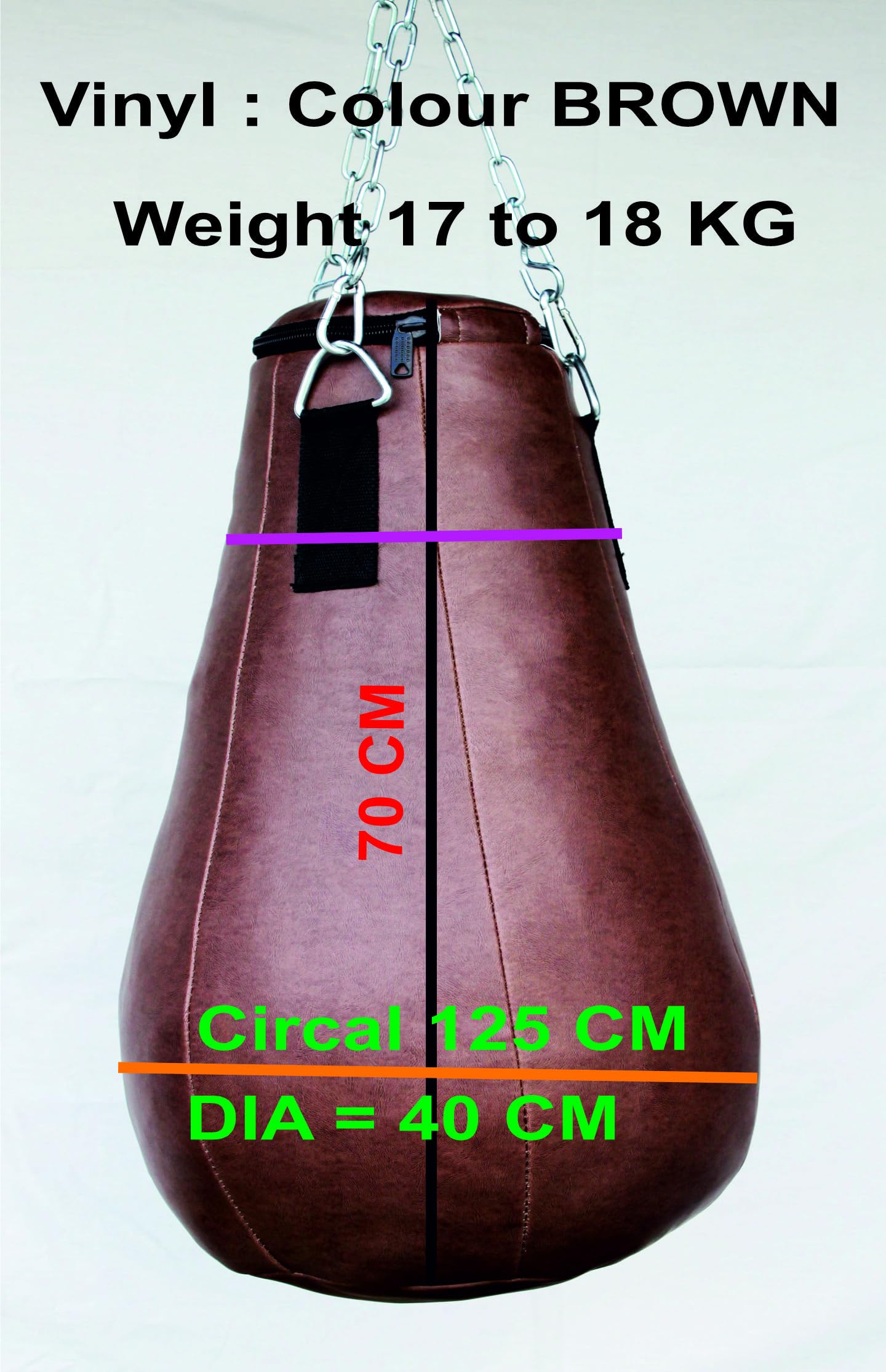 LISARO Gruszka kukurydza | gruszka bokserska | gruszka do uderzania | góra | worek bokserski, wypełniony, kolor: brązowy, wypełniony ok. 15 kg