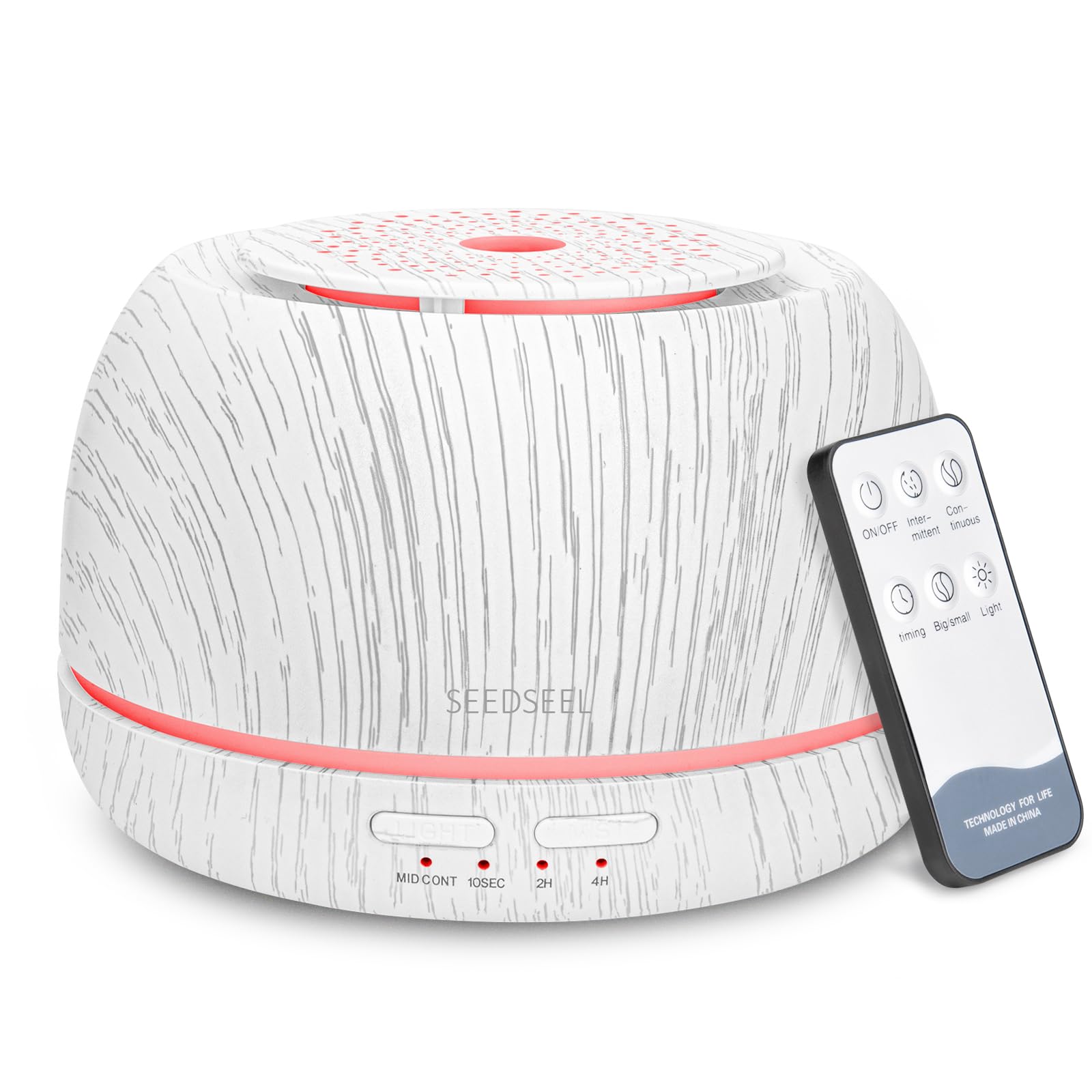 SEEDSEEL Diffusore di oli essenziali da 300 ml, diffusore per aromaterapia, con telecomando, luci LED a 7 colori, 8 ore di autonomia, adatto per casa, camera da letto