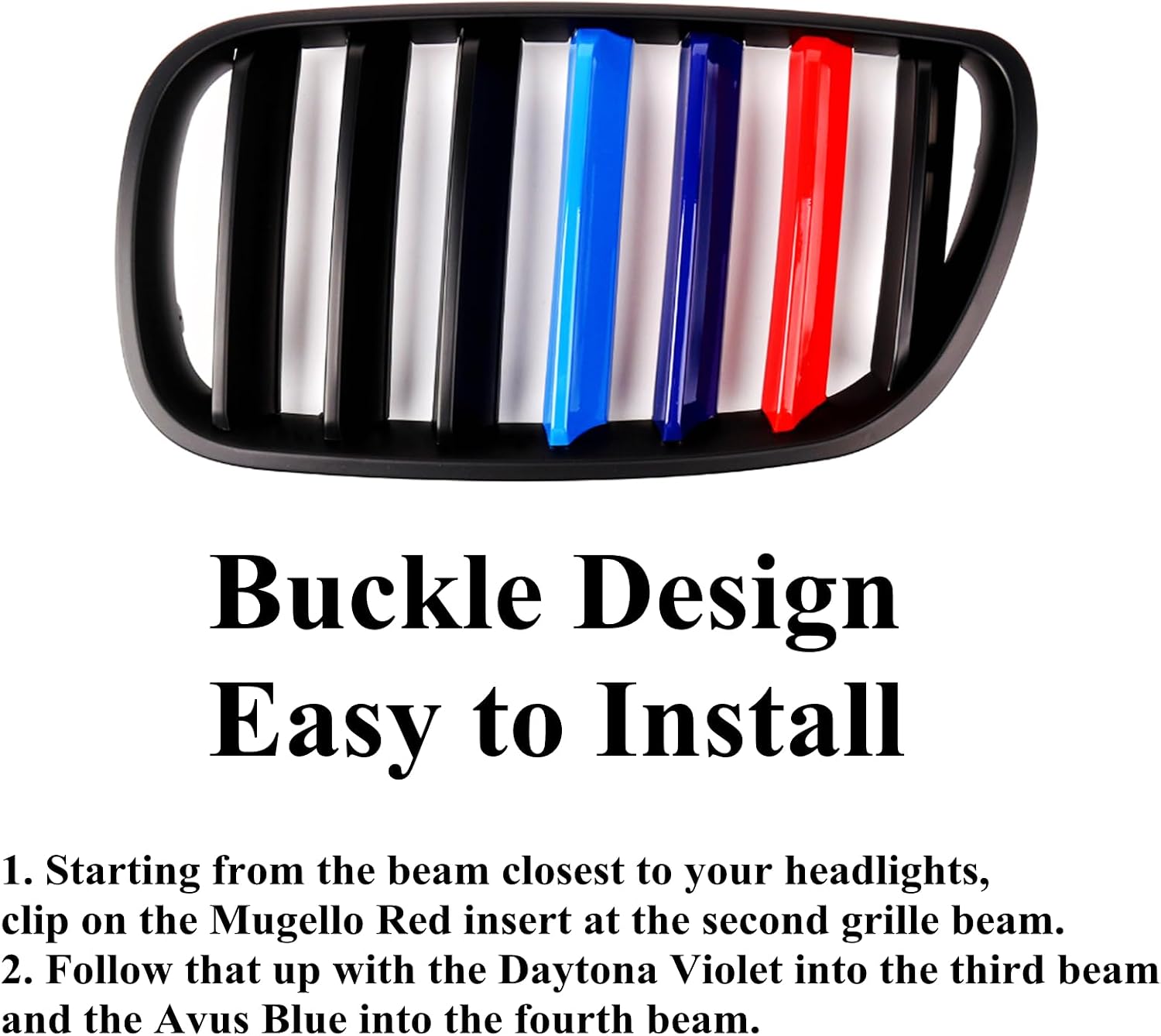 Tricolored Grille Insert Trims Compatible with BMW 2007 2008 2009 2010 E83 X3 LCI Accessories for 7-Beams Standard Kidney Grille
