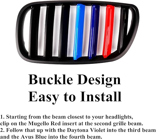 Miniatura 5 de Ajuste exacto M - Rejilla de color compatible con BMW 2007 2008 2009 2010 E83 X3 LCI Accesorios para rejilla de riñón estándar de 7 vigas