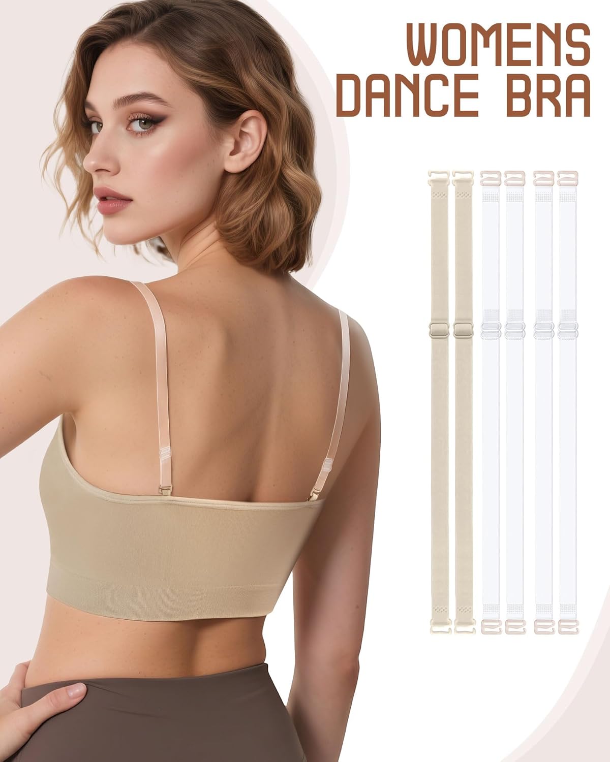 iMucci Clear Strap Bra Professional Dance Bra NO Sponge Invisible Ballet Bras - Image 2