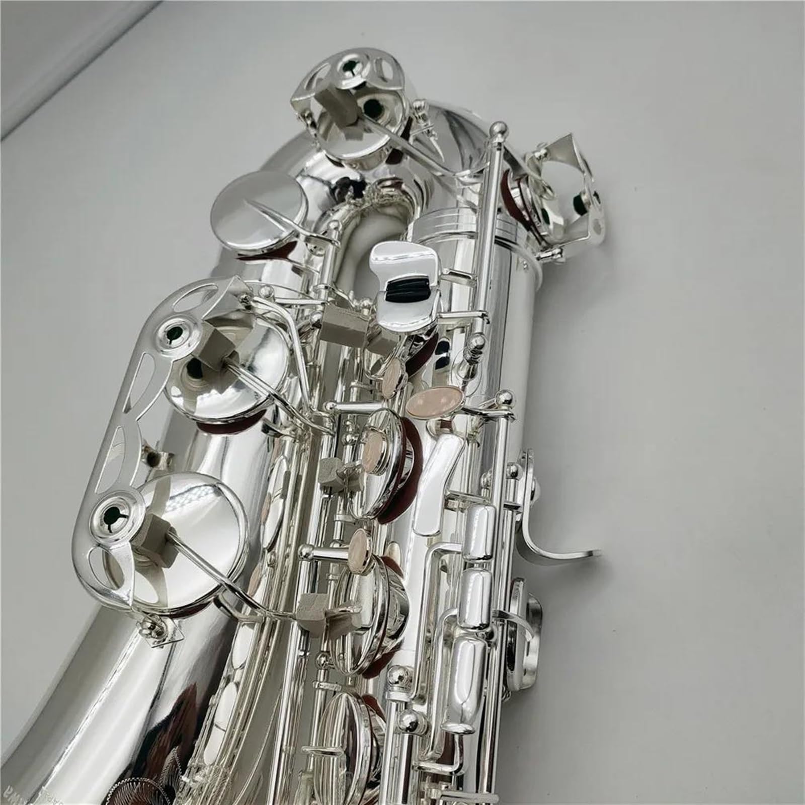 Saksofon Tenorowy Bb Tune Posrebrzany Profesjonalny Instrument Muzyczny Z Ustnikiem W Obudowie profesjonalny Saksofon (Color : Cloth bag)