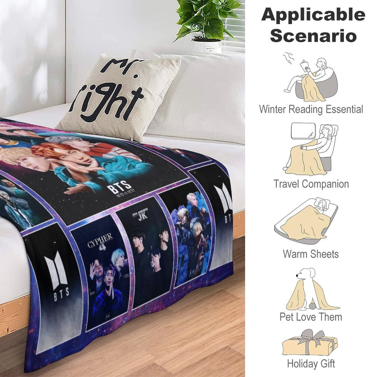 Kpop Dynamite Blanket Flannel Ultra-Soft Fleece Throw Blanket