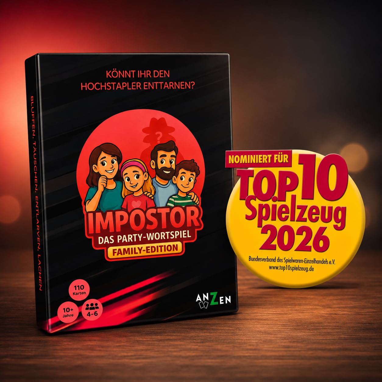 IMPOSTOR - Édition Familiale - Qui est le imposteur ? Jeu de mots d'imposteur comme jeu de famille - Cadeaux de Pâques pour enfants de 10 à 12 ans - Jeu de cartes tendance - Jeu de société - Jeu de