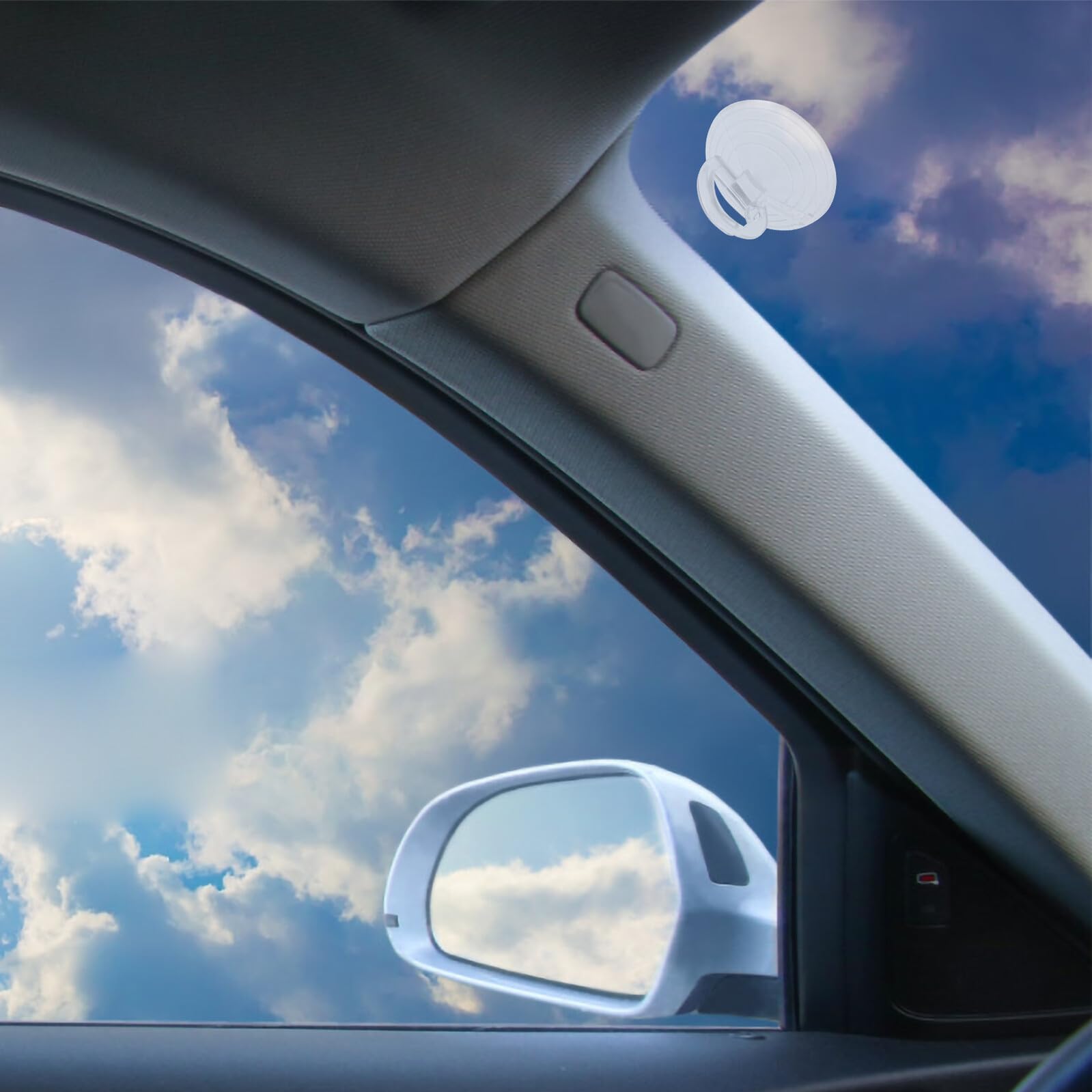 Cabilock 400 Ventosas de Plástico Transparentes para Parabrisas de Coche 3,5 Cm con Anilla de Tiro, Reutilizables y Resistentes al Calor para Parasoles Interiores y Organización