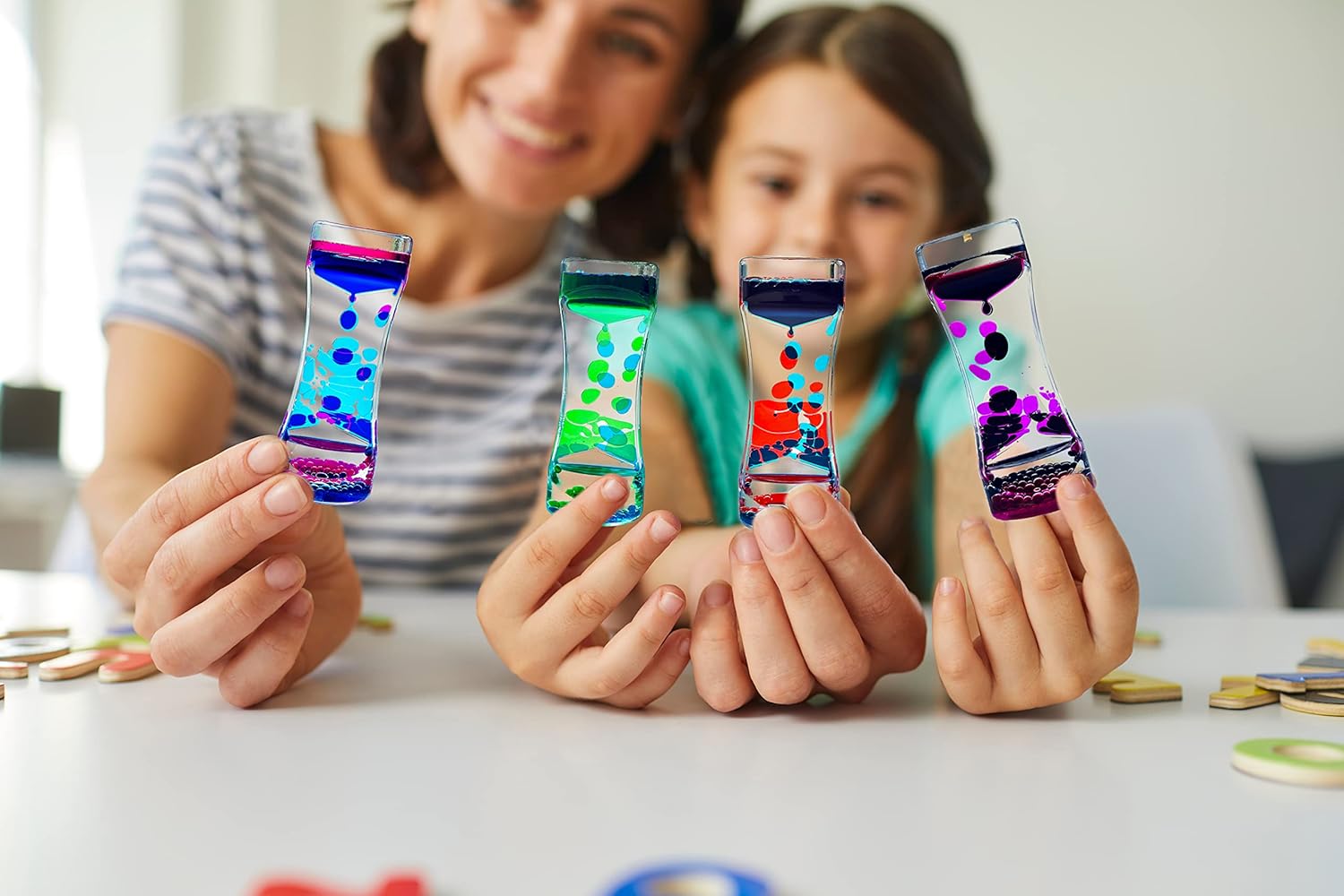 Liquid Motion Bubbler Timer Pack of 6 Liquid Bubbler Sensory Toys Fidget Toy Activity Relaxing Desk Toys (Pack of 6) - Image 6