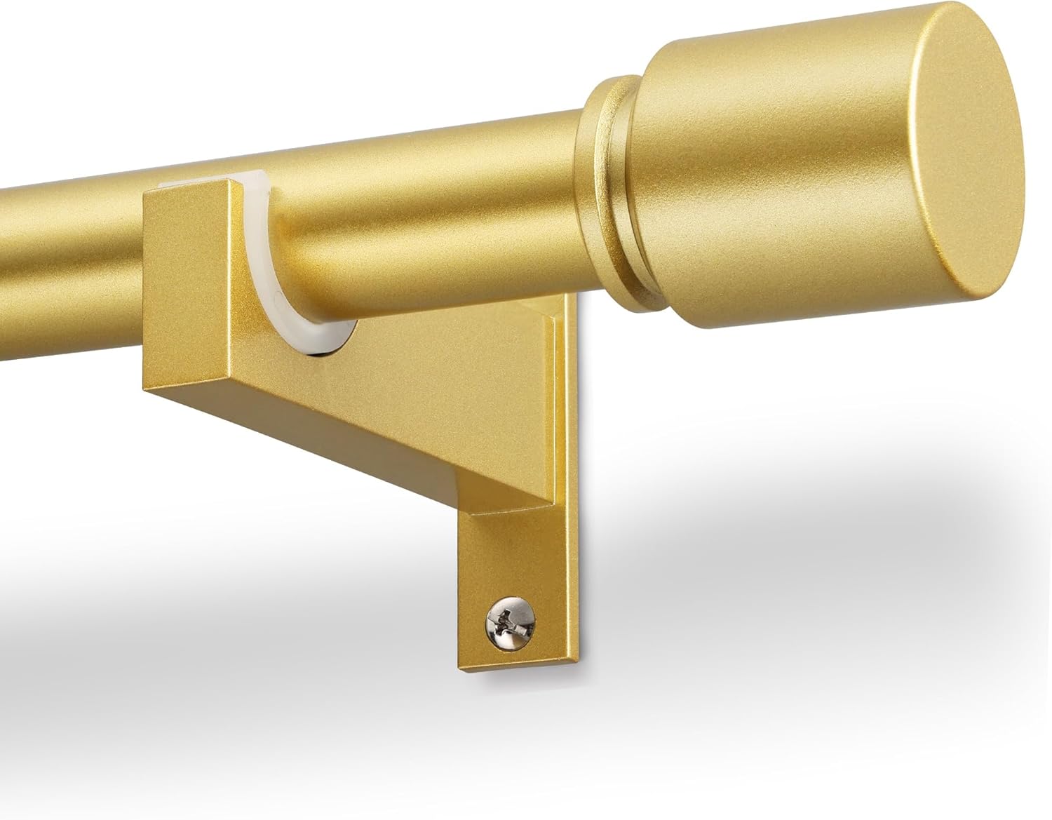 White Aluminium Curtain Rods for Windows,1 Inch Adjustable Curtain Rod 72 to 144 Inch,Heavy Duty Drapery Rods with Thicken Bracket,Modern Single Rod with Aluminium Finials