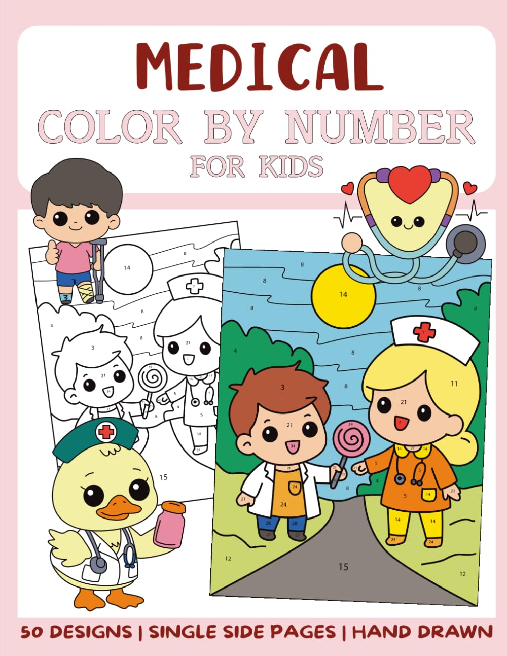 Medical Color By Numbers Book for Kids: Big and Easy Coloring Book by Numbers for Kids