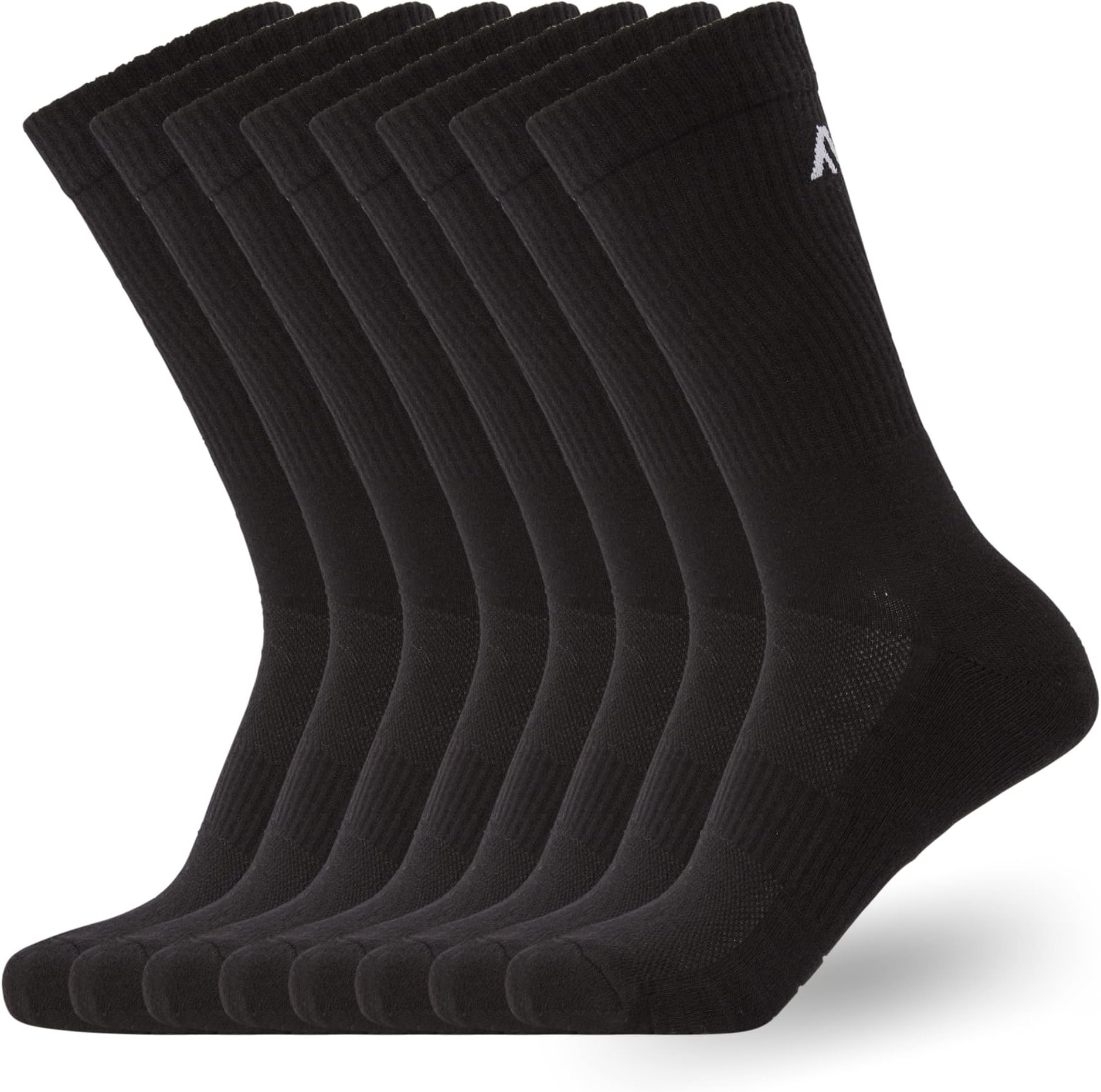 FM London(8-Pack Unisex Cushioned Sports Socks - Comfort Fit Women and Mens Sports Socks with Reinforced Heel & Toes - Odour Resistant Gym Socks - Black, Grey, & White Socks