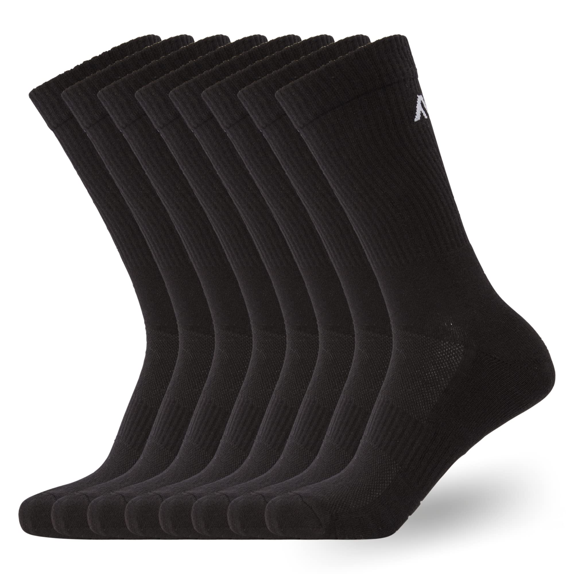 FM London(8-Pack Unisex Cushioned Sports Socks - Comfort Fit Women and Mens Sports Socks with Reinforced Heel & Toes - Odour Resistant Gym Socks - Black, Grey, & White Socks