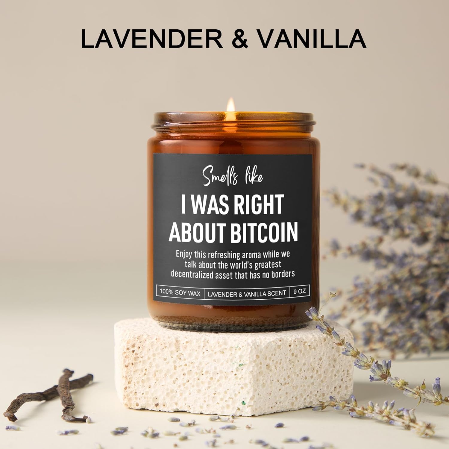 Scented Candle, Bitcoin Merch, Cryptocurrency, Crypto Gifts for Men, Women, Funny Christmas, Bitcoin Gifts for Him, Husband, Boyfriend, Dad, Son, Brother, Best Friend, Trader, Crypto Lovers - Image 3