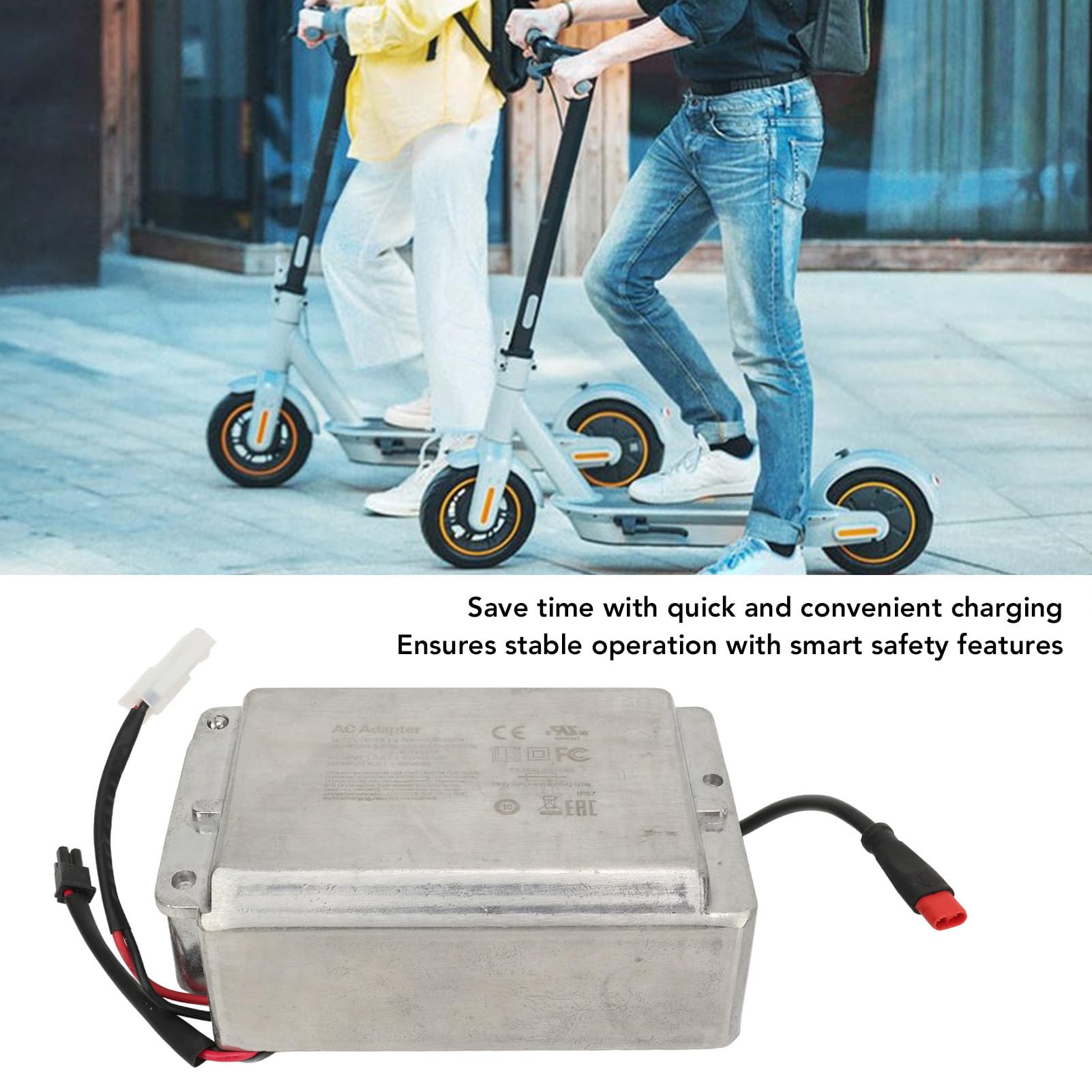 Fuente de alimentación del Conjunto del Cargador Interno de Scooter eléctrico Apto para Modelos MAX G30 G30D, Entrada de Voltaje Universal de 100 240 V, Material Duradero