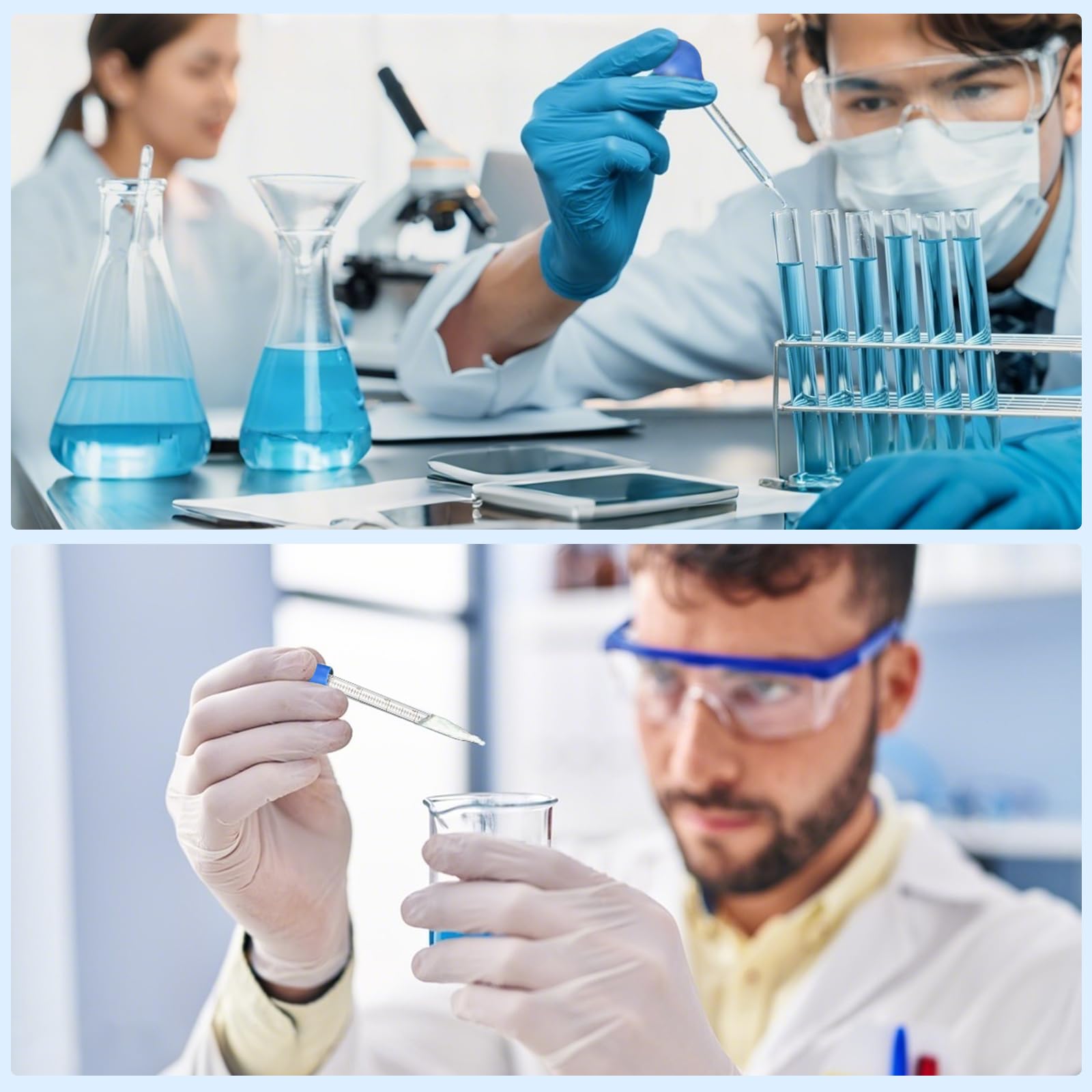 Pipettes en Verre 6 pcs Pipette Graduée en Verre 10ml Liquide Pipettes Dropper, Compte Goutte, Graduées Dropper, Pipette de Transfert, Liquide Droppers pour Parfum Laboratoire