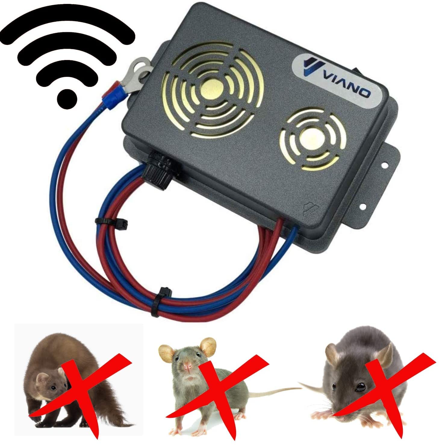 Routeur ultrasonique de rongeur de voiture 12V - souris, rats, martres, belettes