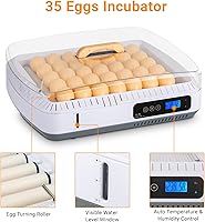 Vista 2 de Winado Incubadoras para incubar huevos, incubadora de 35 huevos con nivel visual de agua y giro automático de huevos y control de temperatura, vela