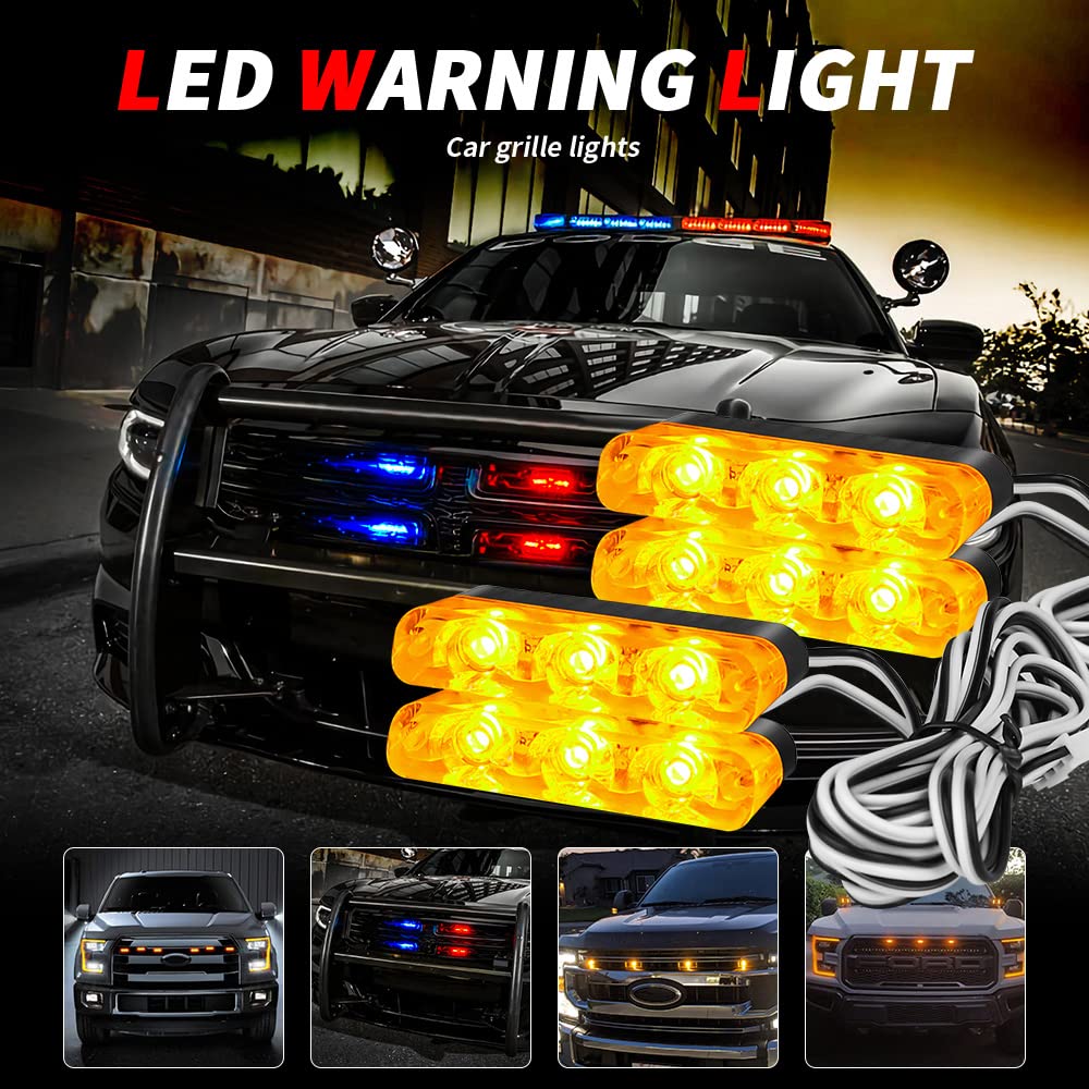 2 Uds LED 3Smd Coche Camión FSO Intermitente Bomberos Automóviles Estroboscópico Advertencia Policía Luz Ambulancia Emergencia Intermitente DRL Ámbar Blanco,Red Blue