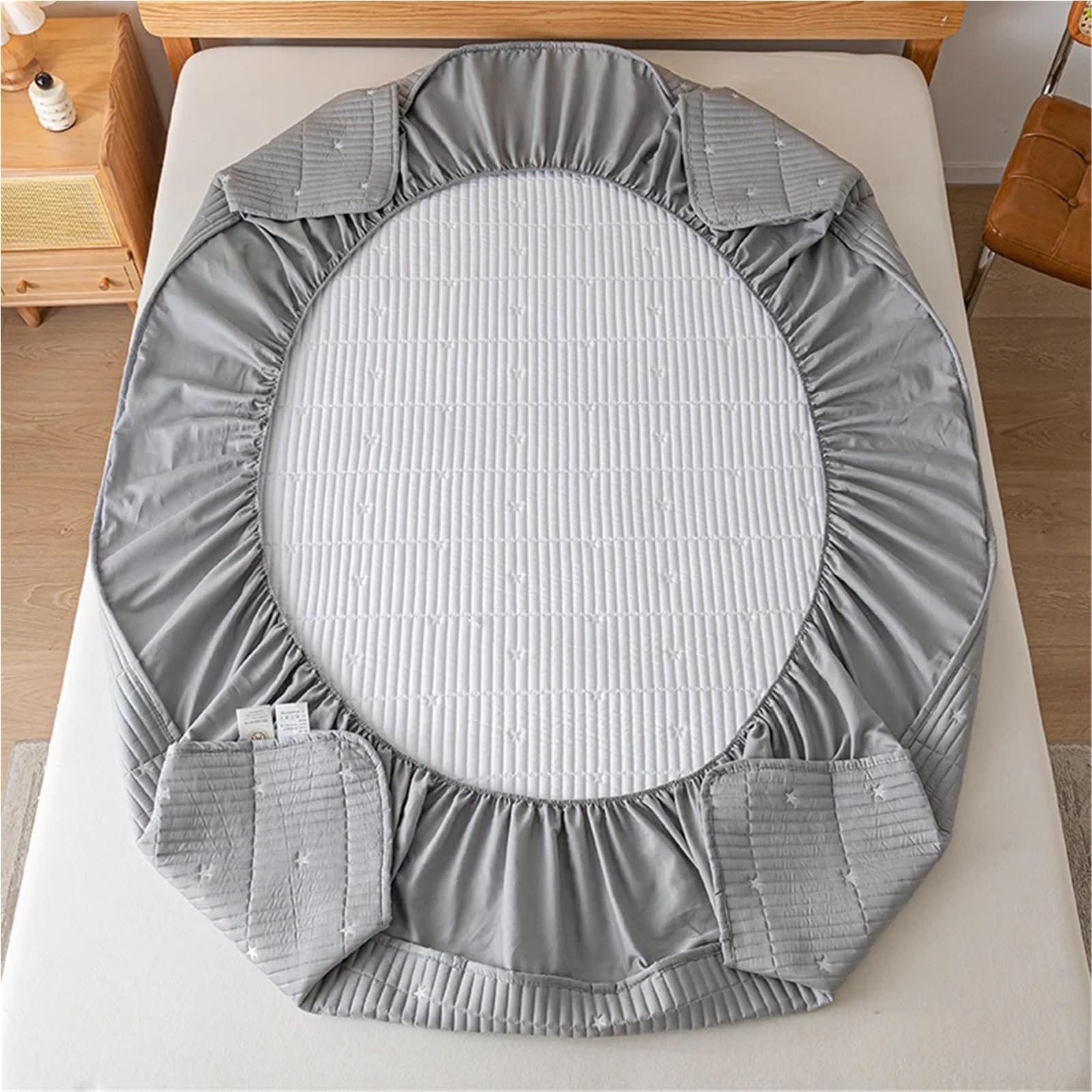 Funda de colchón Impermeable, Gruesa, Protectora, sábana Bajera Ajustable, con Fundas de Almohada (Rosa, Individual, 99x190x30cm)