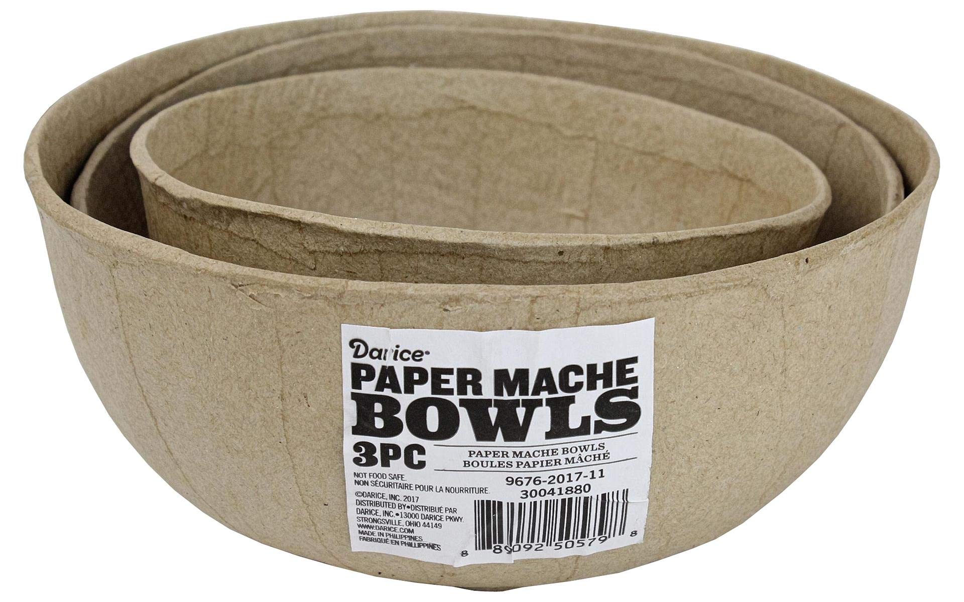 Darice 3 Piece Paper Mache, Natural