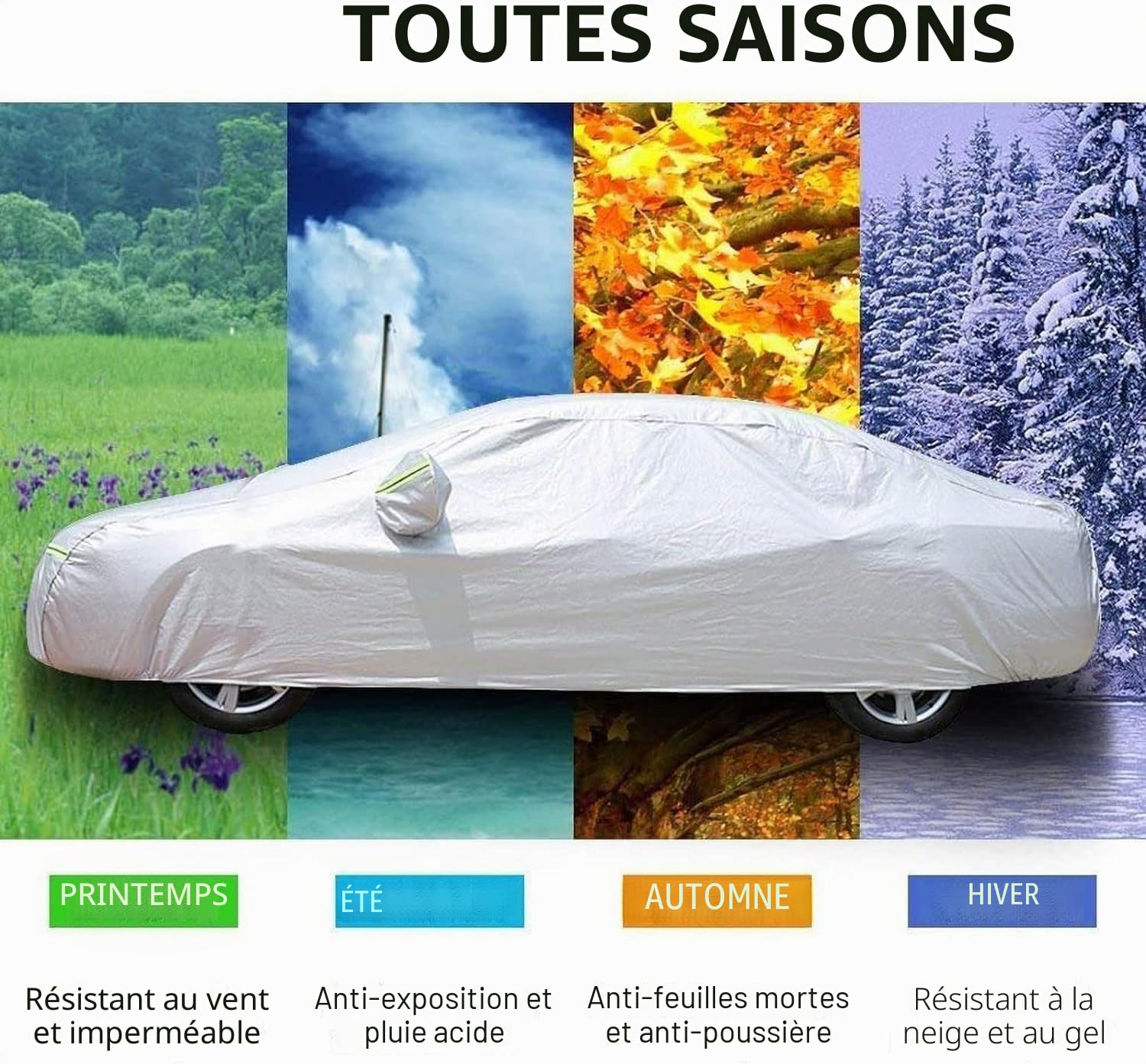 Bache Anti Grele pour Renault Captur 2024, Housse Voiture Etanche, Protection Exterieur Respirante Anti lk425
