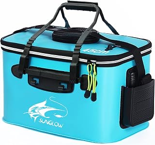 Grneric Fishing Bucket, 6Gallon/8Gallon/10Gallon Foldable Fish Bucket,Live Fish Container Multi-Functional Live Fish Bait Bucket,Outdoor Camping EVA Fishing Bag and Fish Protection Bucket
