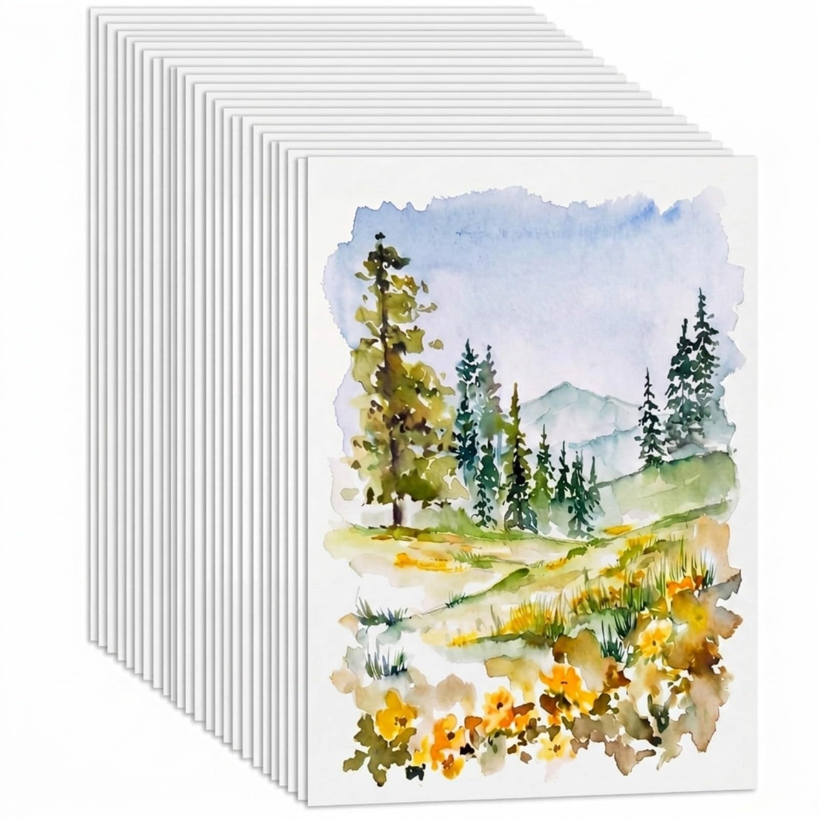 TaoBary Lot de 300 feuilles de papier aquarelle blanc pressé à froid - 50 kg - 230 g/m² - Pour croquis, peinture à l'aquarelle - Artistes débutants, adultes - Dessin artisanal (30,5 x 45,7 cm, 230 g