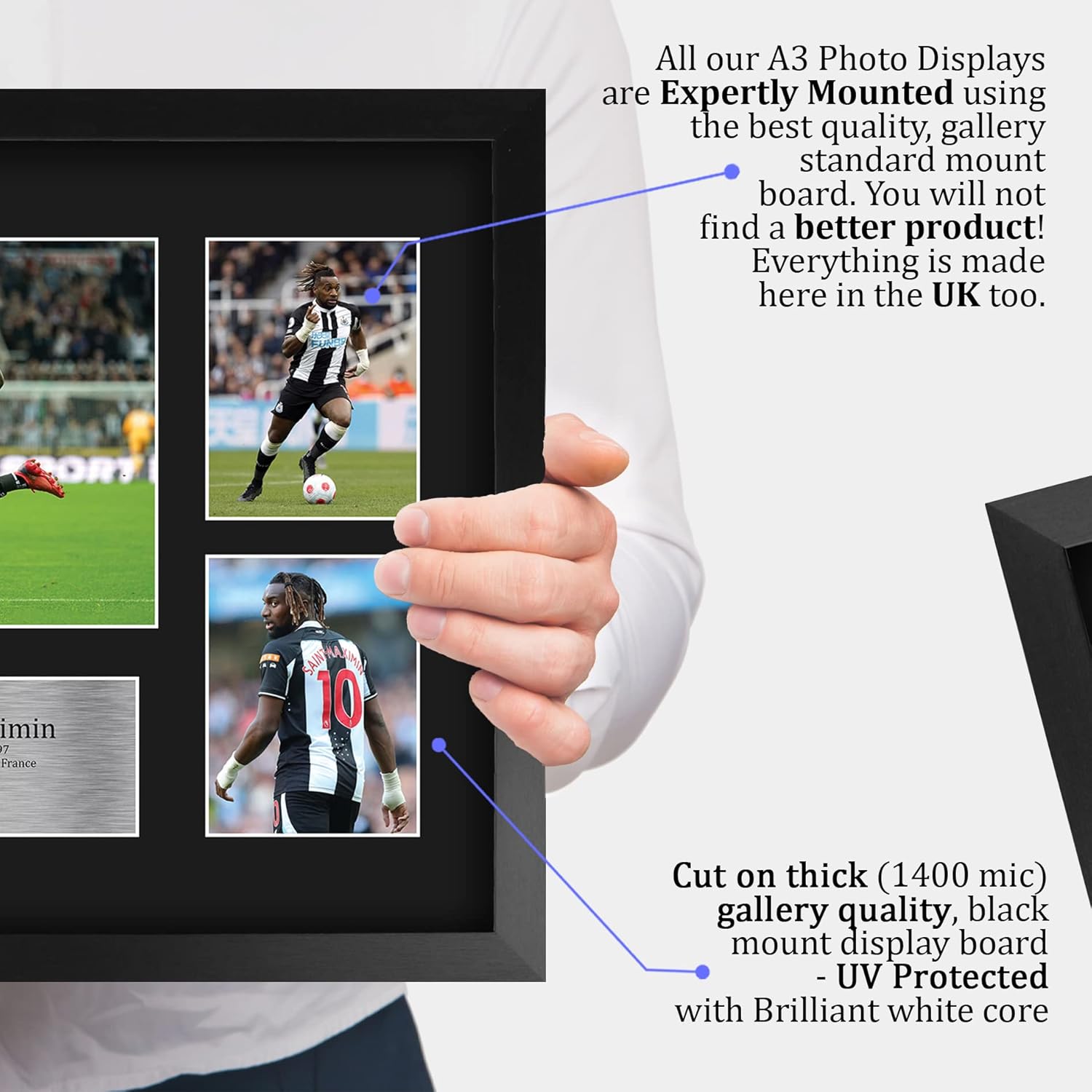 HWC Trading Allan Saint-Maximin Newcastle United 16 x 12 inch (A3) Printed Gifts Memorabilia Signed Autograph Photograph Display for Football Fans and Supporters - 16" x 12" Framed