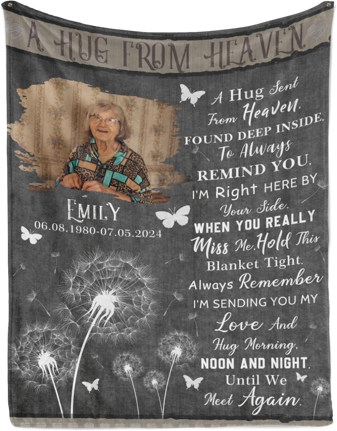 DStory Custom Photo Memorial Blanket for Loss of Loved One