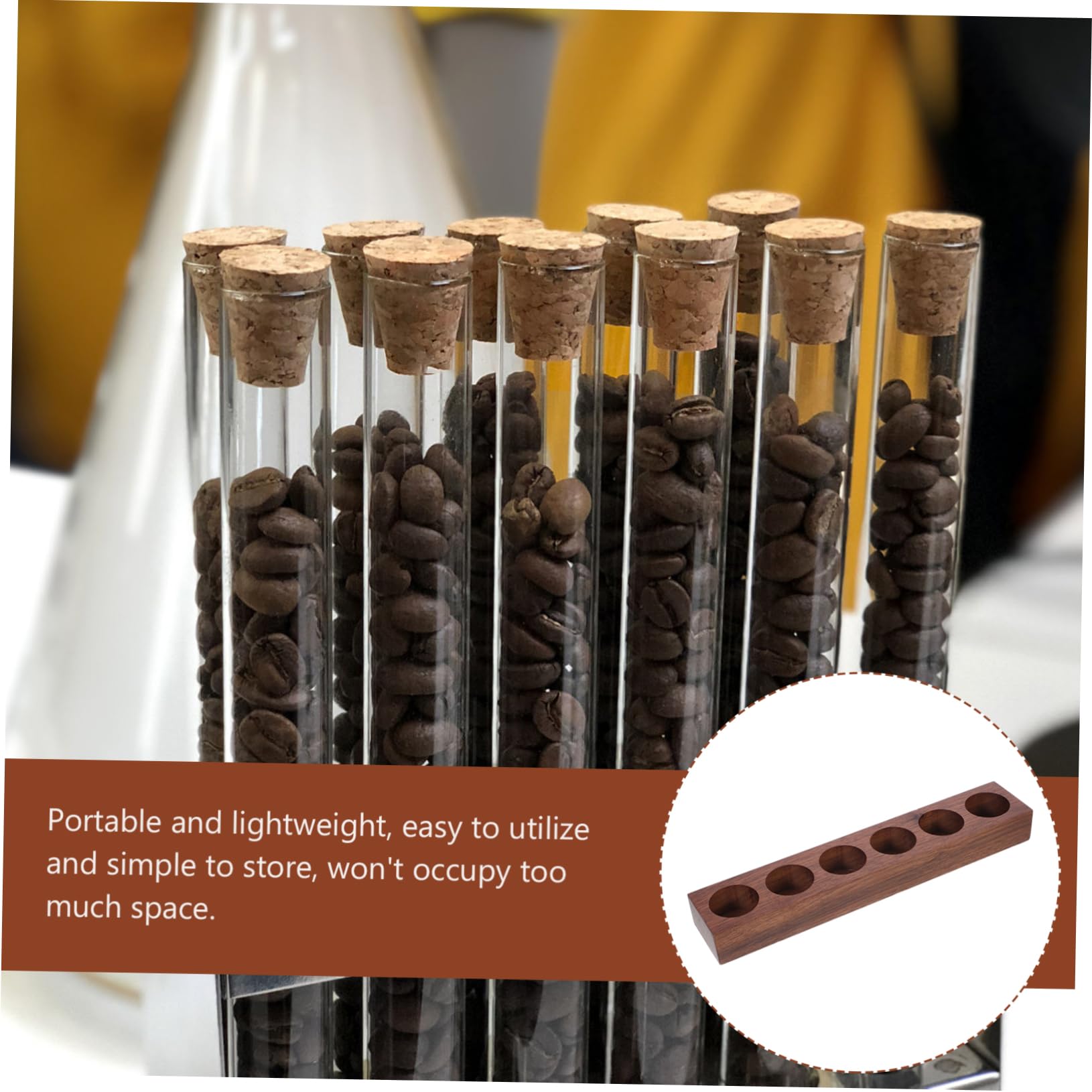 PRETYZOOM Supporto Per Provette Da 5 Pezzi Per Contenitori Di Chicchi Di Caffè Supporto Per Provette in Legno Versatile Leggero E Stabile