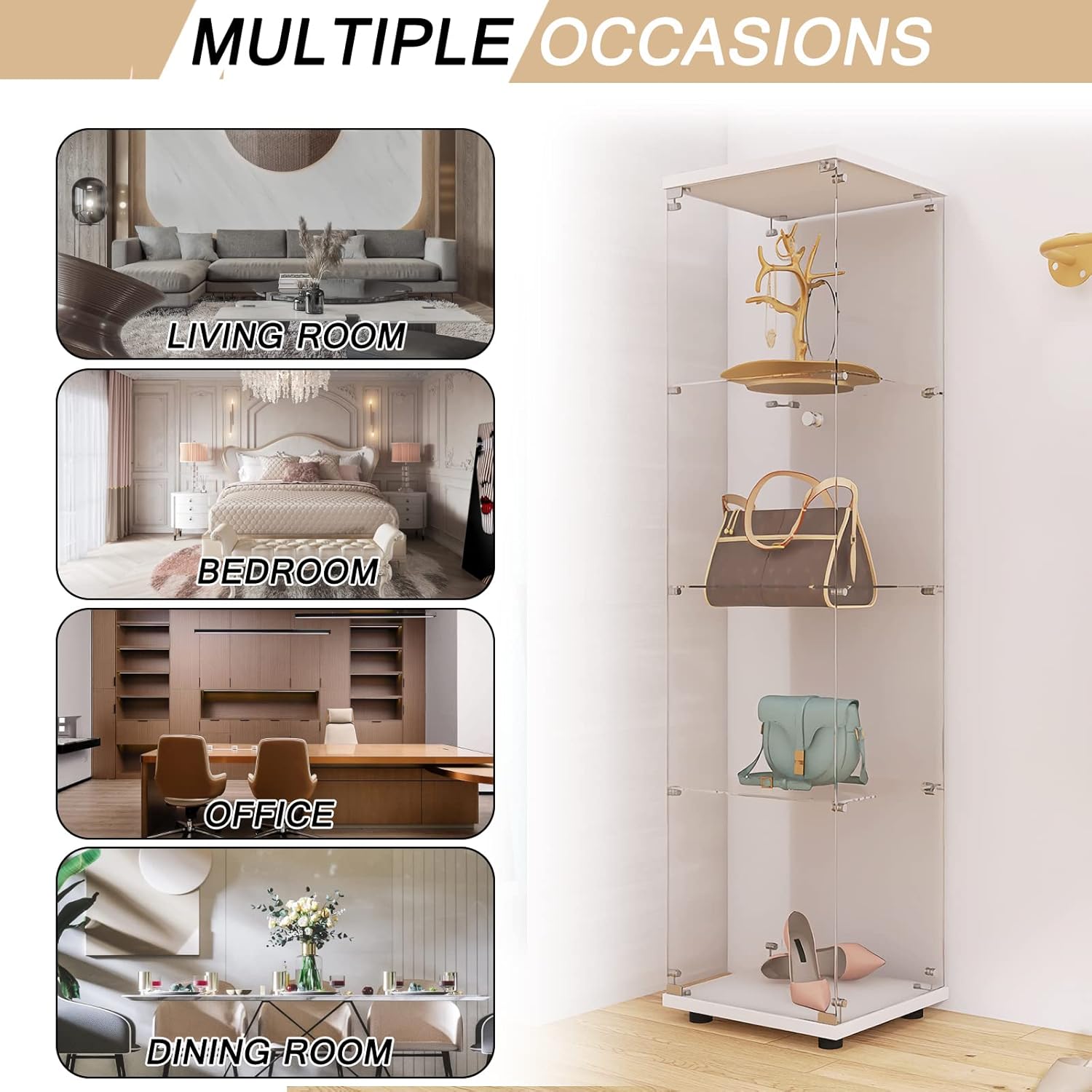 Buy TehRecBT 4 Tier Glass Display Showcase Curio with