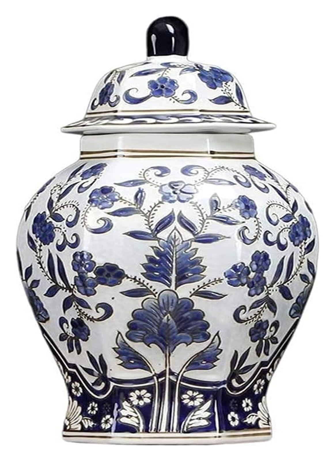 Vase Desktop Ceramic Porcelain Decoration, Storage Jar with Lid Candy Snack Box Jewelry Crafts Ornaments