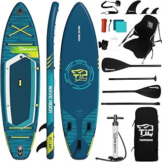 TIGERXBANG Aufblasbares Stand Up Paddle Board Mit Paddleboard Zubehör, Minimalistisches Paddleboard für Erwachsene und Jugendliche Aller Könnensstufen