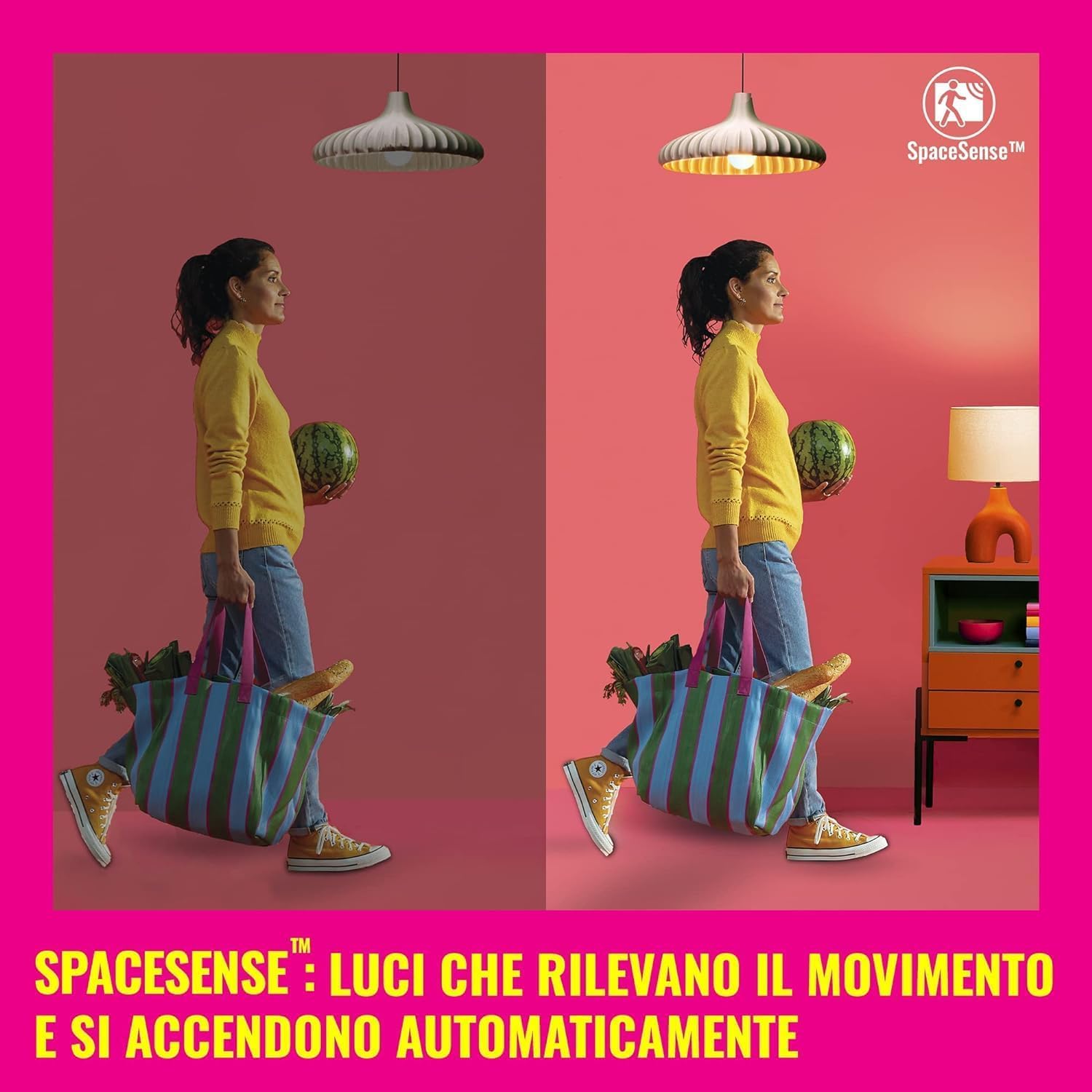 WiZ Plafoniera SuperSlim Smart 430mm, 22W, Luce Bianca o Colorata, Tecnologia SpaceSense, Controllo Vocale, Dimmerabile, Nero