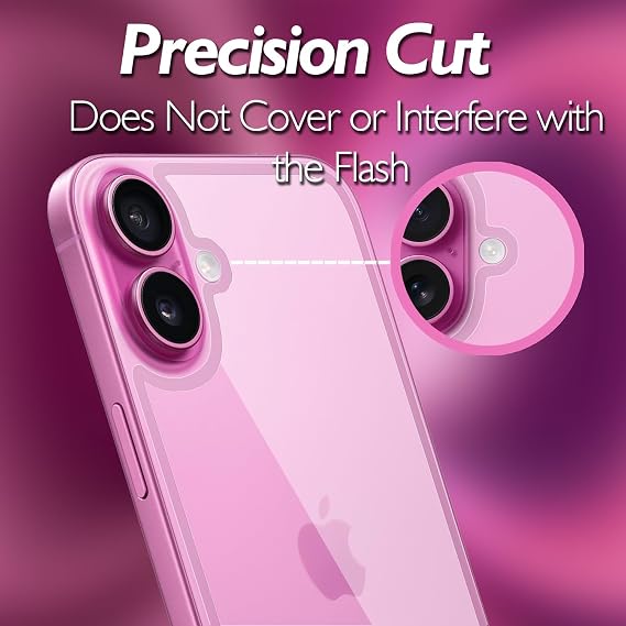 for iPhone 16 Plus Back Glass Protector(2-Pack), iPhone 16 Plus Back Screen Protector Rear Tempered Glass (6.7 inch)