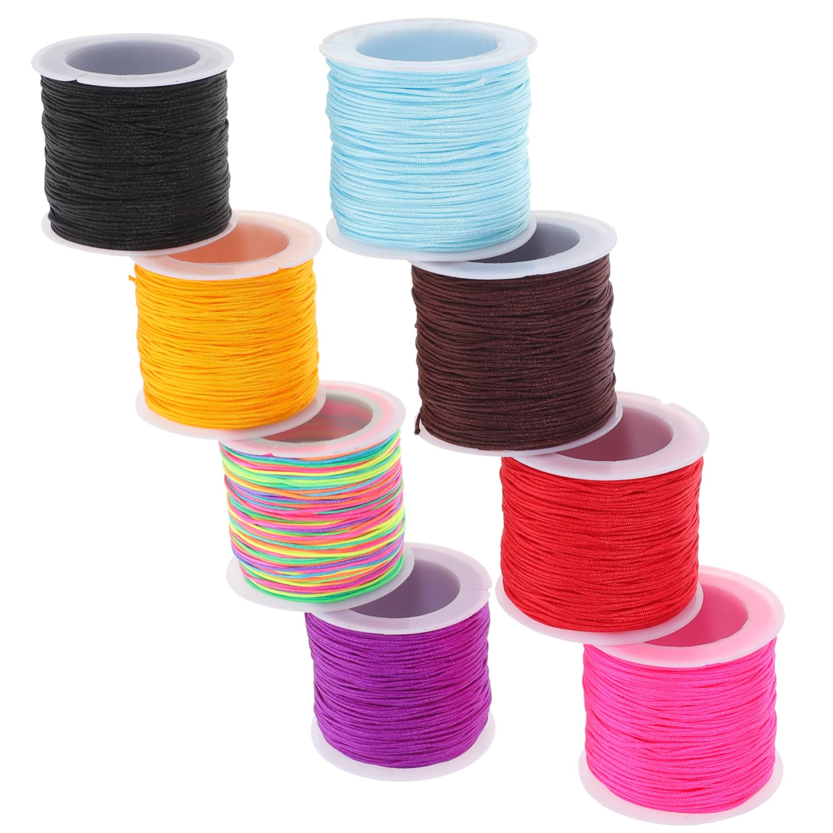 Uonlytech 3 Series Cuerda Trenzada Pulsera Cordón Trenzado Para Manualidades Hilo Trenzado Hilo De Rosca Hilos Para Trenzar Joyas Collar De Collar Diy Manualidades Cuerda Nylon 8 Rollos*3