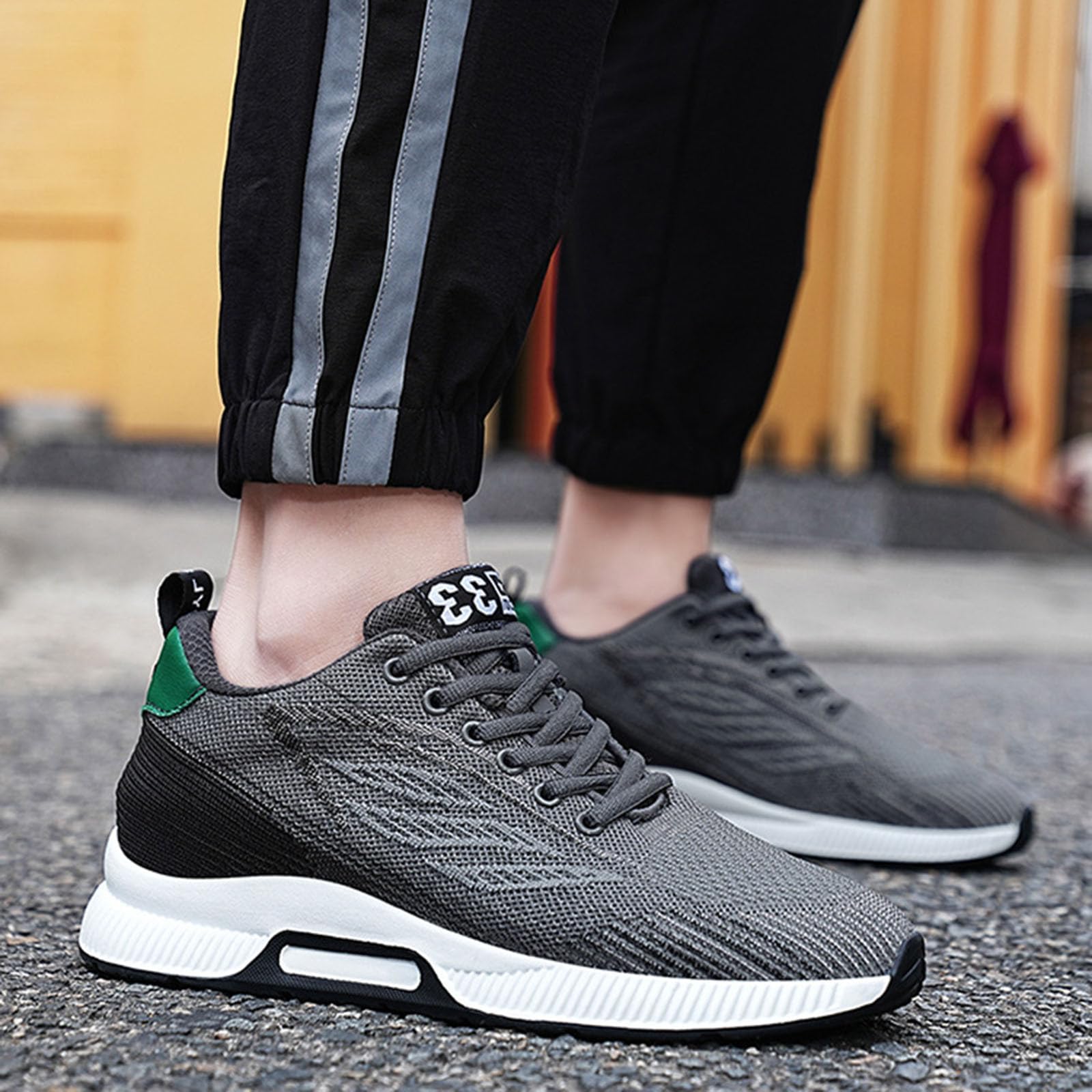 Zapatos con Alzas para Hombre de 10 cm, Zapatillas Deportivas Informales de Malla, Ligeras, Transpirables, con Cordones y tacón Oculto, para Mayor Confianza