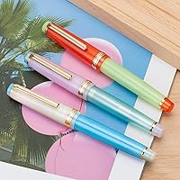 Vista 7 de 3 Jinhao 82 Pluma estilográfica transparente mixta color macaron acrílico punta media oro Trim con convertidor