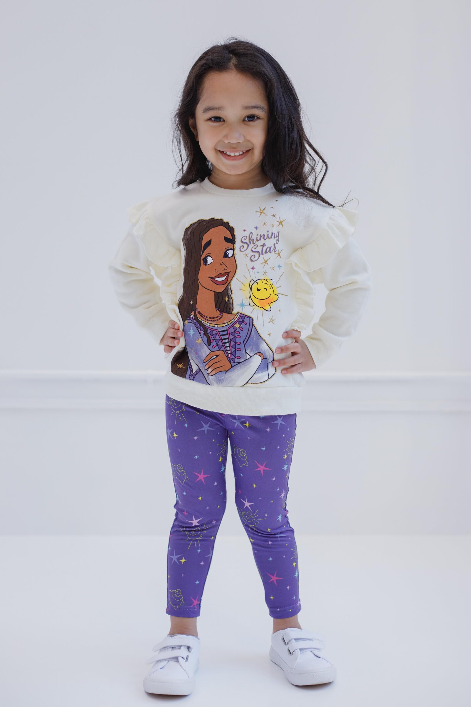 Disney Wish Asha Star bluza polarowa i spodnie, zestaw dla małych dzieci i małych dzieci