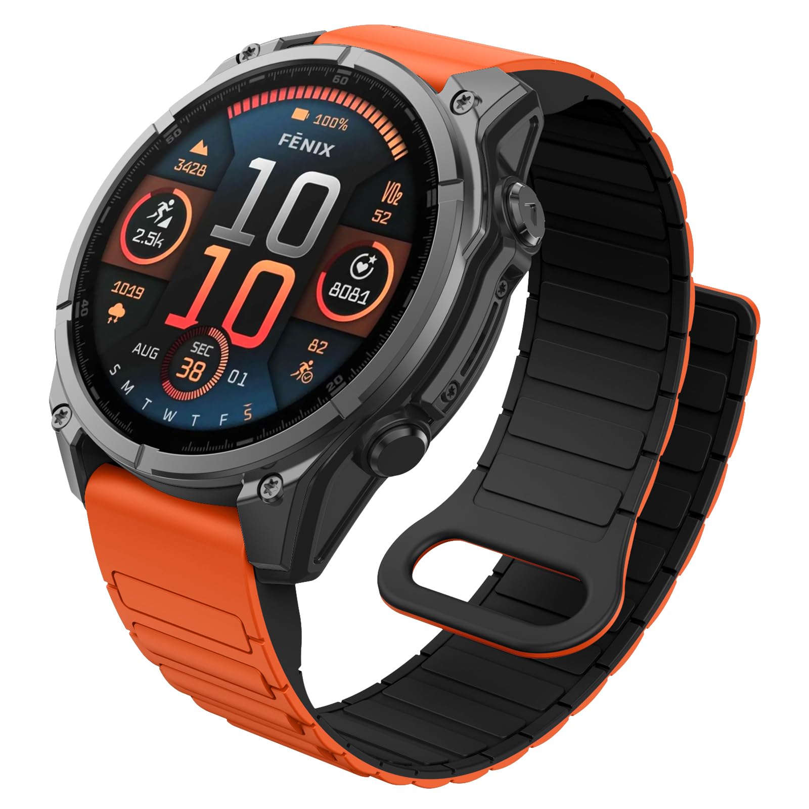 MYSNBKN 22 mm Quick Fit Silicone Magnetic Strap for Fenix 8 47 mm/Fenix 7/Fenix 7 Pro/Fenix 6/Fenix 6 Pro/Fenix 5/Fenix 5 Plus/Fenix EPIX, Watch Strap for Forerunner 935/945/955/965/Approach S60/S62