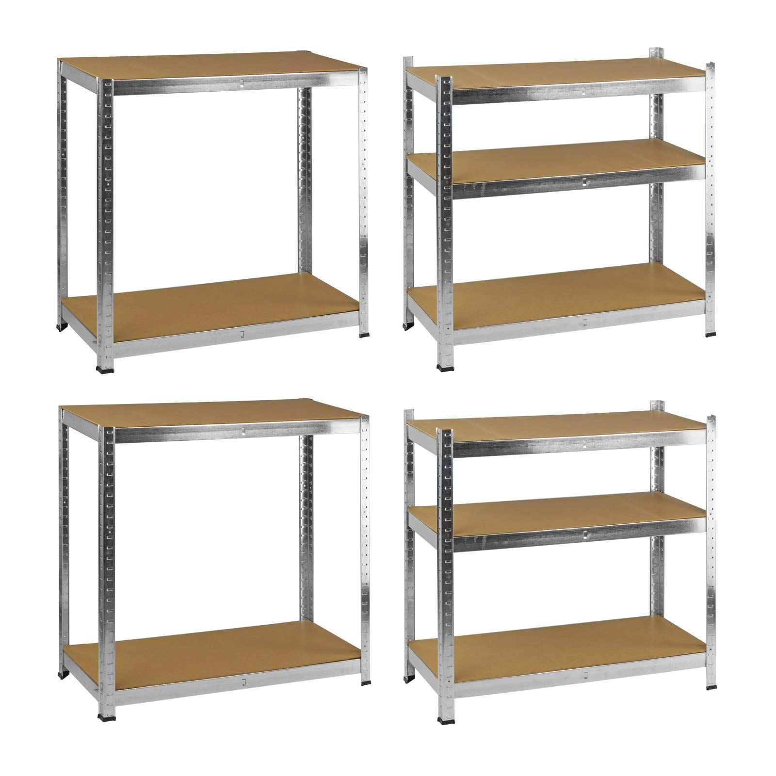 DEMA 2 x Schwerlastregal Steckregal Metallregal Kellerregal Werkstattregal mit 5 MDF Böden 40x90x180 cm je 875 kg