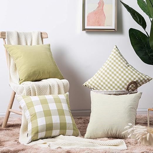 Amazon Co Jp クッションカバー 45 45 Topfinel 格子柄 可愛い おしゃれ ソファー飾り インテリア 座布団カバー イエローグリーン 4枚セット 4絵柄 ホーム キッチン Amazon Co Jp クッションカバー 45 45 Topfinel 格子柄 可愛い おしゃれ ソファー飾り インテリア 座布団カバー イエローグリーン 4枚セット 4絵柄 ホーム キッチン
