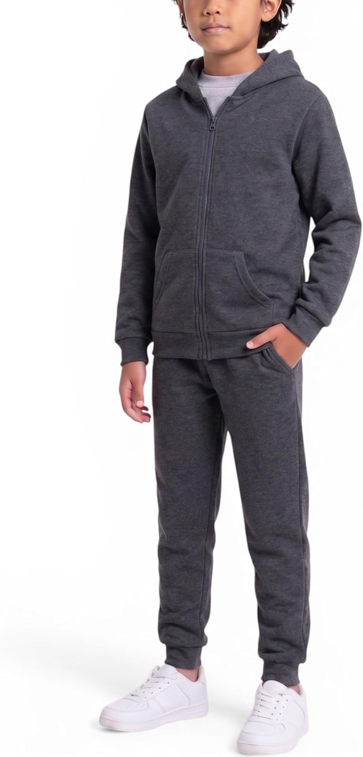 Coney Island Boys Sweatsuit Set - 2 Piece Cozy Soft Fleece Zip Up Hoodies and Athletic Jogger Sweatpants for Boys