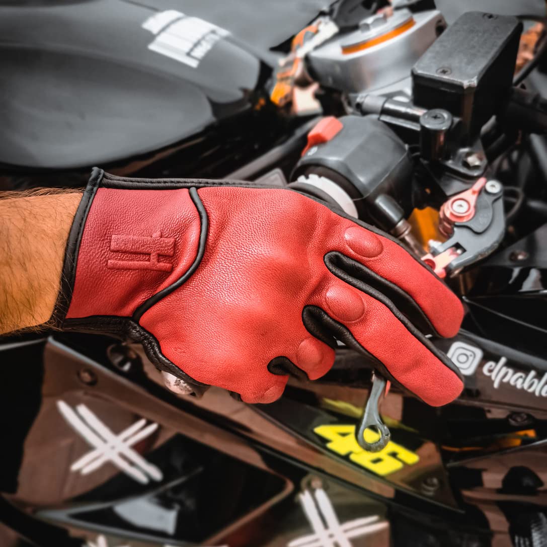 Harssidanzar Gants Moto Homme Cuir Chèvre Tactiles GM028E