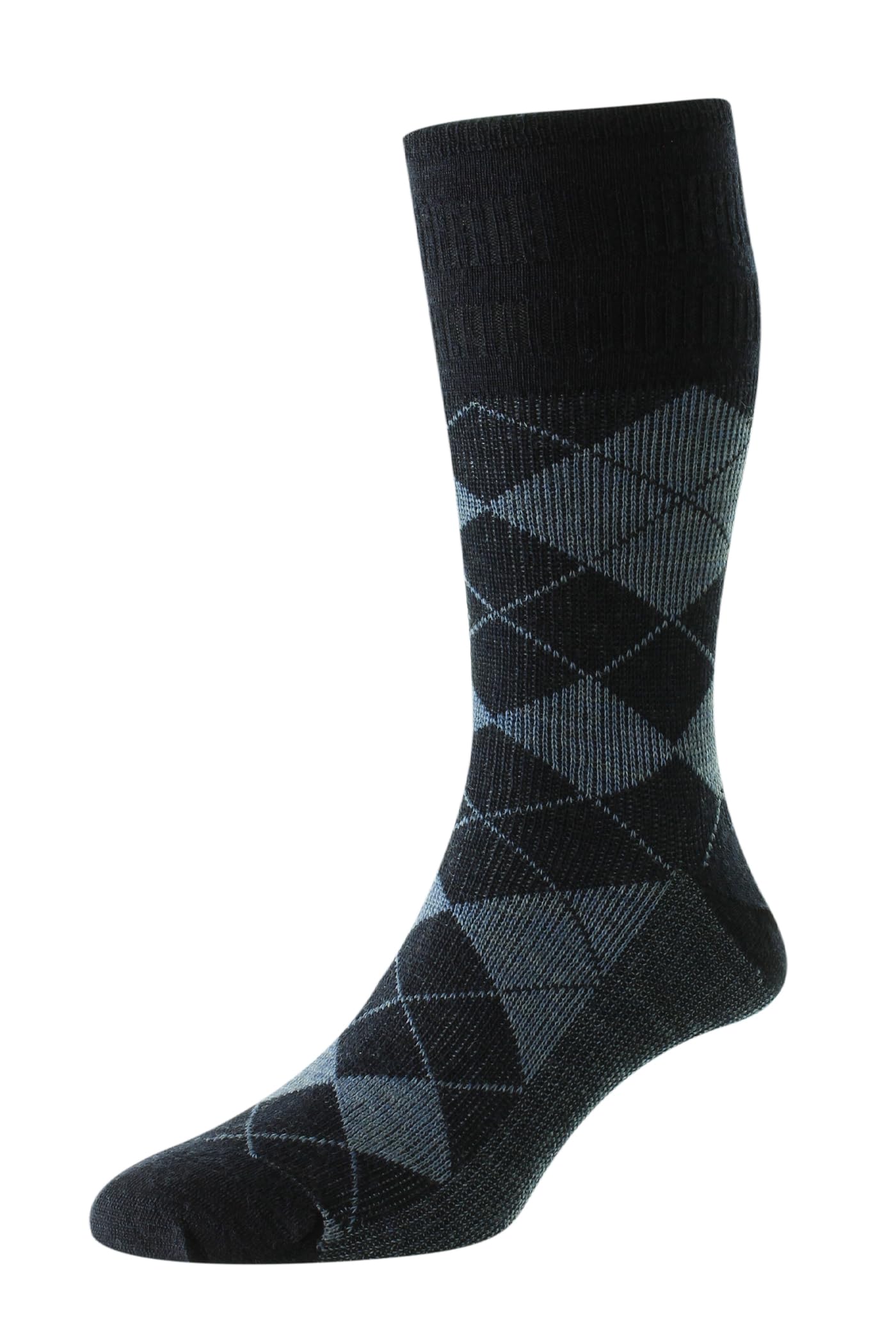 Hj Hall Unisex Navy/Light Blue 1 Pair Hj Argyle Wool Softop Thermal Socks Hj96 6-11