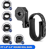 Vista 7 de Wsays Soporte para pistolas UTV, correas de goma ajustables para barras de rodillo de 1 a 2 pulgadas, compatible con Polaris RZR Ranger Fit Can Am