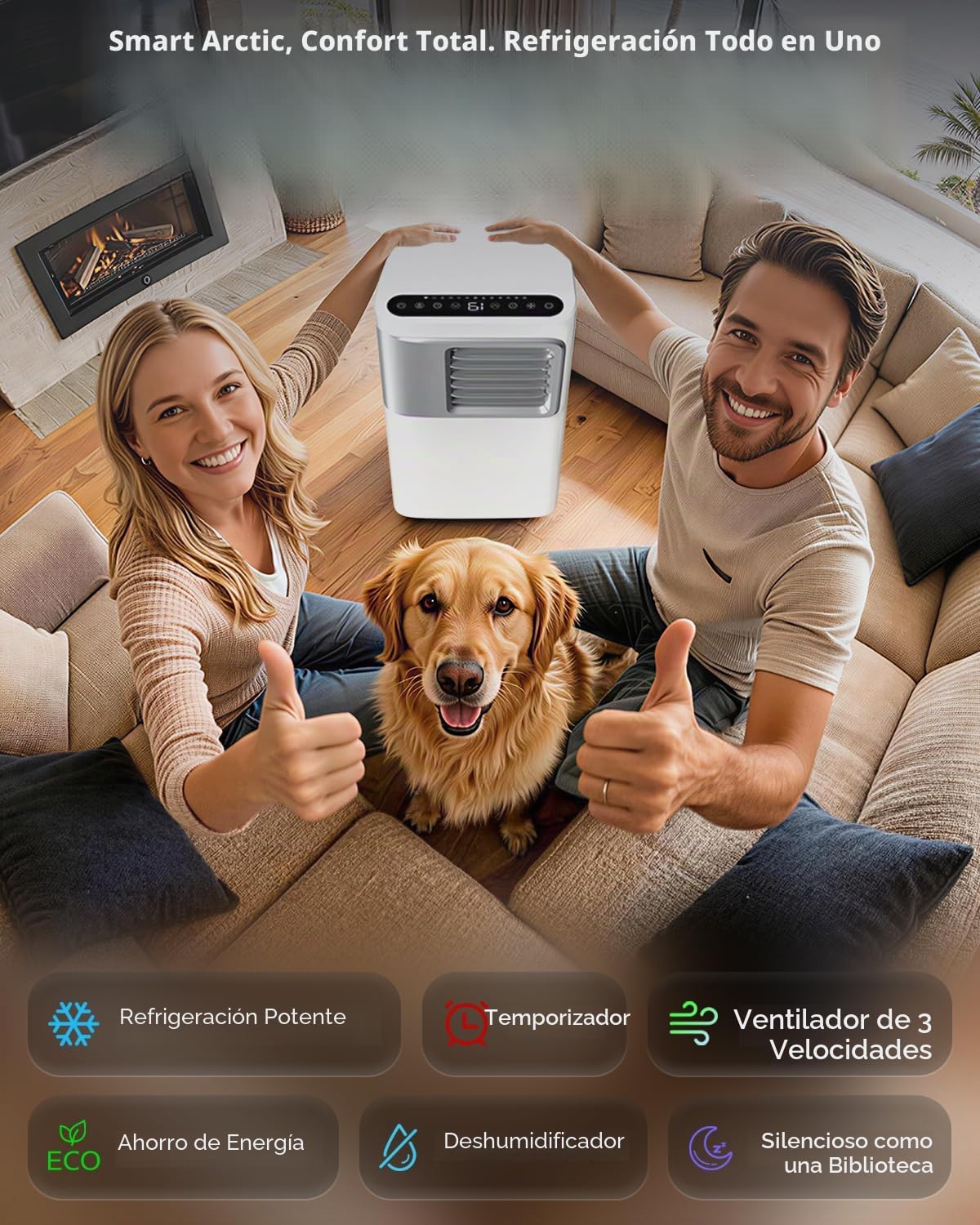 Aire acondicionado portátil 16000 Btu para habitación grande de hasta 750 pies cuadrados 5 en 1 unidad de CA inteligente con aplicación WiFi/control remoto, enfriamiento rápido, deshumidificador y